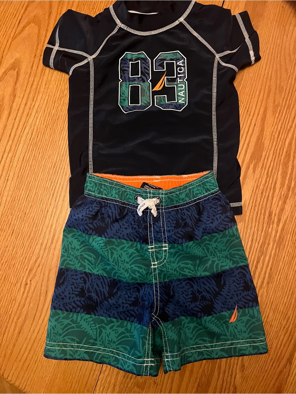 Nautica Orange, Green & Navy Pull-On Skirt
